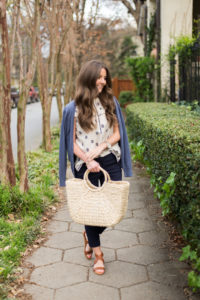 Loft Top, Gladiator Sandals, Straw Tote Midtown Atlanta