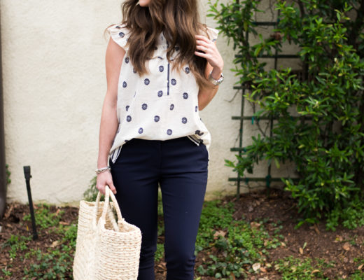 Loft Top, Gladiator Sandals, Straw Tote Midtown Atlanta