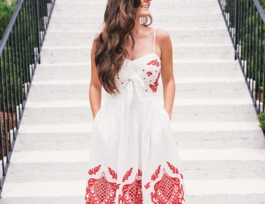 Hello It's LOH, White Red Dress, Summer outfit, Summer Dress, Summer Style, White Cotton Dress, Spring dresses, Spring midi Dress