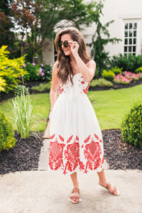Hello It's LOH, White Red Dress, Summer outfit, Summer Dress, Summer Style, White Cotton Dress, Spring dresses, Spring midi Dress