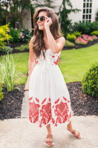 Hello It's LOH, White Red Dress, Summer outfit, Summer Dress, Summer Style, White Cotton Dress, Spring dresses, Spring midi Dress