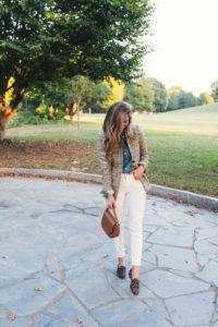 Chambray, Plaid Blazer, Leopard Loafers