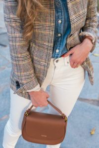 Chambray, Plaid Blazer, Leopard Loafers