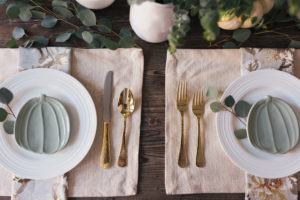 flatware, thanksgiving decor, table set up, ralph lauren napkins, mikasa