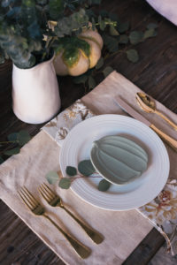 flatware, thanksgiving decor, table set up, ralph lauren napkins, mikasa