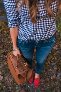 Plaid Blazer, AG Skinny Jeans, Lipault Paris Handbag, J.Crew Loafers, North Georgia, Travel