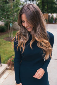 Green Sweater Dress, Navy Suede Pumps, Fall Style, Classic Dress, Buckhead