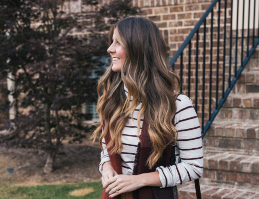 Fall Fashion, Fall Style, Velvet Skirt, Striped Turtleneck, Madewell, Stuart Weitzman Boots