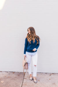 Topshop Coat, Glitter Flats, Travel Richmond VA, Cuyana, Ralph Lauren Sweaters, Ralph Lauren Button Up, Fall Style, Winter Style, White Jeans Outfit, Button Up Outfit