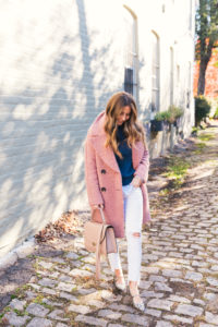 Topshop Coat, Glitter Flats, Travel Richmond VA, Cuyana, Ralph Lauren Sweaters, Ralph Lauren Button Up, Fall Style, Winter Style, White Jeans Outfit, Button Up Outfit