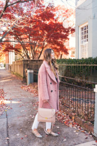 Topshop Coat, Glitter Flats, Travel Richmond VA, Cuyana, Ralph Lauren Sweaters, Ralph Lauren Button Up, Fall Style, Winter Style, White Jeans Outfit, Button Up Outfit