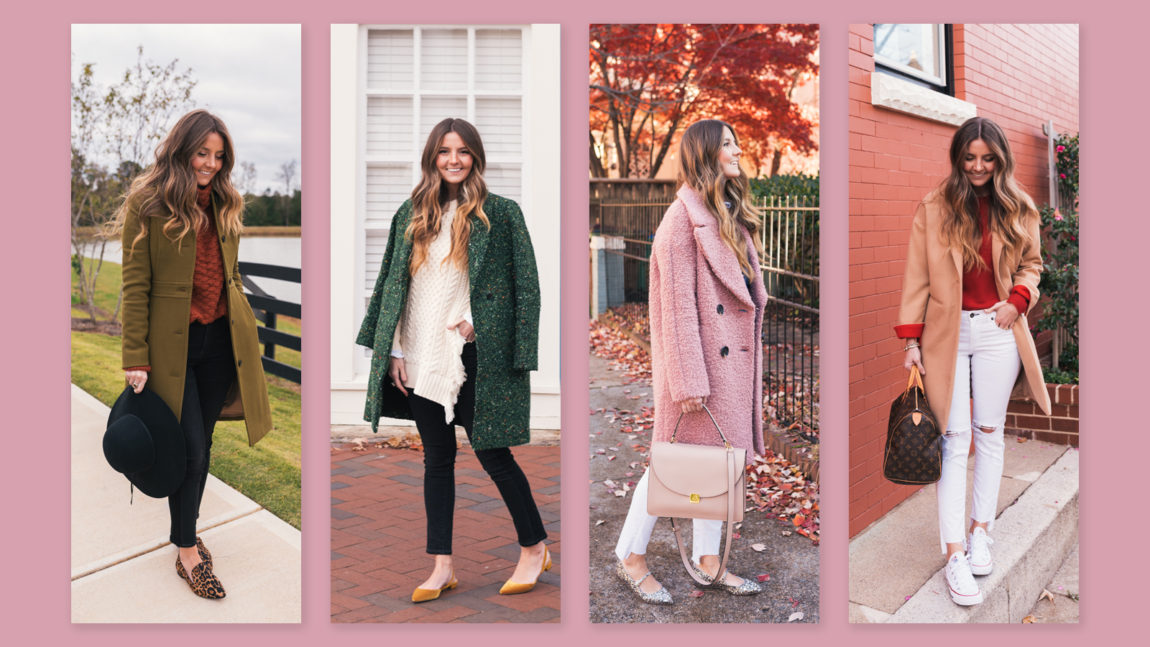 coats for women, faux fur, teddy coat, lady coat, fitted coat outfit, hello it's loh, casual coat, everyday coat, tweed coat, winter coat style, fall coats, fall style, fall outfits, winter outfits, green coat, pink coat, camel coat, olive coat, kate middleton, olivia pope style,