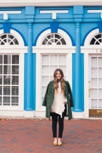 Tweed Coat, Green Coat, J.Crew Bright Coat, Ivory Sweater, Black Jeans, Velvet Flats, Fall Style, Winter Style, Hello It's LOH, Lejla Hasanovic, RVA