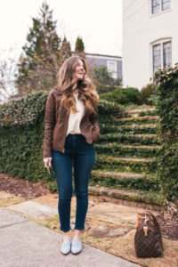 Leather Jacket Outfit, Citizens Of Humanity Jeans, Ivory Sweater