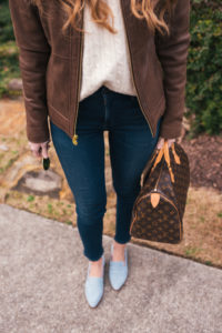 Leather Jacket Outfit, Citizens Of Humanity Jeans, Ivory Sweater