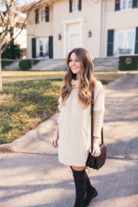 Lejla Hasnovic, @helloitsloh Stuart Weitzman Boots And Sweater Dress