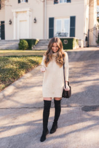 Lejla Hasnovic, @helloitsloh Stuart Weitzman Boots And Sweater Dress