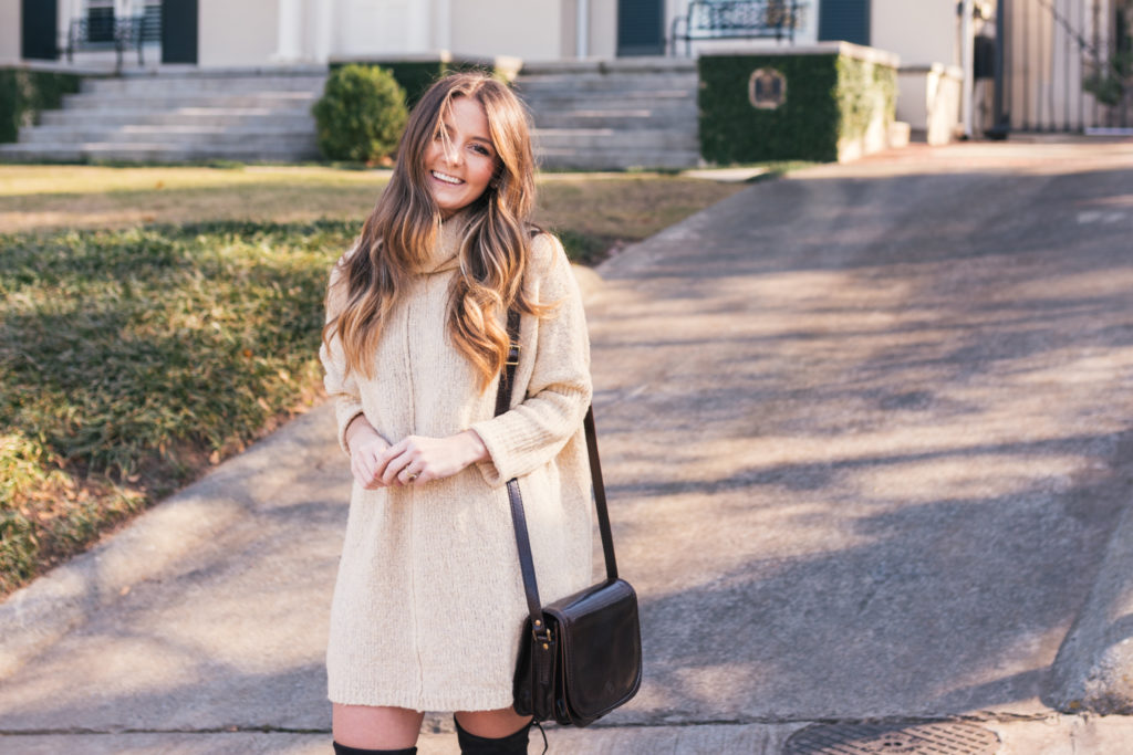 Lejla Hasnovic, @helloitsloh Stuart Weitzman Boots And Sweater Dress