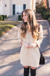 Lejla Hasnovic, @helloitsloh Stuart Weitzman Boots And Sweater Dress