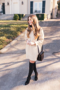 Lejla Hasnovic, @helloitsloh Stuart Weitzman Boots And Sweater Dress
