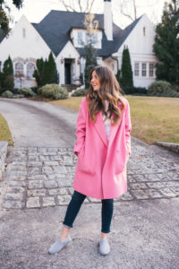 Hello It's LOH, pink theory coat, allbirds, white top, basics, ray ban sunglasses, lejla hasanovic, casual outfit, casual weekend look, winter style, winter ootd