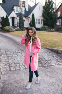 Hello It's LOH, pink theory coat, allbirds, white top, basics, ray ban sunglasses, lejla hasanovic, casual outfit, casual weekend look, winter style, winter ootd