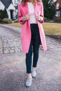 Hello It's LOH, pink theory coat, allbirds, white top, basics, ray ban sunglasses, lejla hasanovic, casual outfit, casual weekend look, winter style, winter ootd