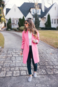 Hello It's LOH, pink theory coat, allbirds, white top, basics, ray ban sunglasses, lejla hasanovic, casual outfit, casual weekend look, winter style, winter ootd