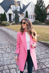 Hello It's LOH, pink theory coat, allbirds, white top, basics, ray ban sunglasses, lejla hasanovic, casual outfit, casual weekend look, winter style, winter ootd