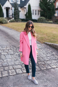 Hello It's LOH, pink theory coat, allbirds, white top, basics, ray ban sunglasses, lejla hasanovic, casual outfit, casual weekend look, winter style, winter ootd