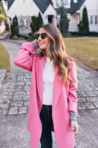 Hello It's LOH, pink theory coat, allbirds, white top, basics, ray ban sunglasses, lejla hasanovic, casual outfit, casual weekend look, winter style, winter ootd