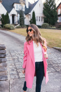 Hello It's LOH, pink theory coat, allbirds, white top, basics, ray ban sunglasses, lejla hasanovic, casual outfit, casual weekend look, winter style, winter ootd