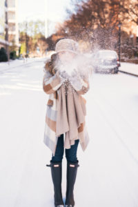 Citizen Of Humanity Jeans, Checkered Coat, J.Crew Knit Sweater, Knitted Headband, Hunter Boots, Hello It's LOH, Lejla Hasanovic