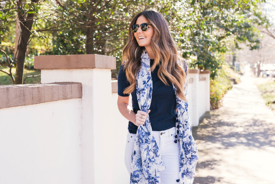 Club Monaco Scarf, Rag and Bone Jeans, J.Crew Perfect Fit Tee, Allbirds Slip on sneakers, Lejla Hasanovic, Hello It's LOH