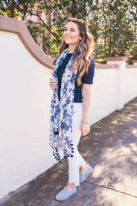 Club Monaco Scarf, Rag and Bone Jeans, J.Crew Perfect Fit Tee, Allbirds Slip on sneakers, Lejla Hasanovic, Hello It's LOH