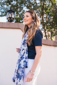 Club Monaco Scarf, Rag and Bone Jeans, J.Crew Perfect Fit Tee, Allbirds Slip on sneakers, Lejla Hasanovic, Hello It's LOH