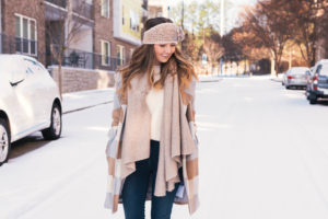 Citizen Of Humanity Jeans, Checkered Coat, J.Crew Knit Sweater, Knitted Headband, Hunter Boots, Hello It's LOH, Lejla Hasanovic