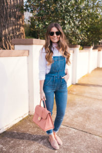 Vince Loafers, Madewell Overalls, Hello It's LOH, Lejla Hasanovic, J.Crew Button Up, Blush Loafers, Atlanta Blogger, Casual ootd