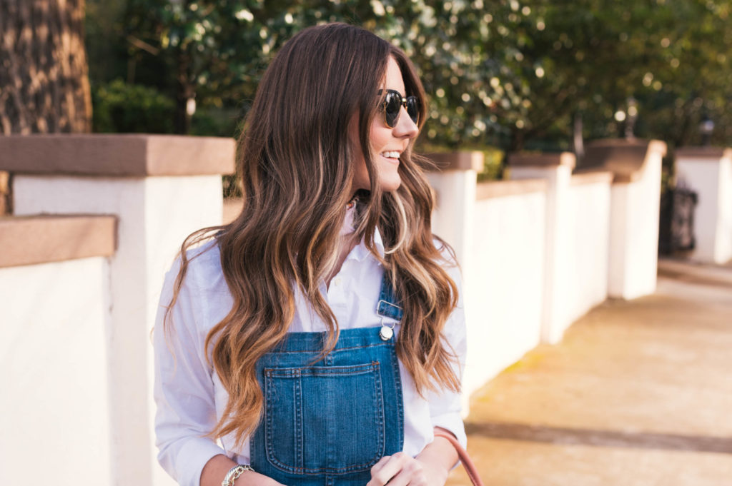 Vince Loafers, Madewell Overalls, Hello It's LOH, Lejla Hasanovic, J.Crew Button Up, Blush Loafers, Atlanta Blogger, Casual ootd