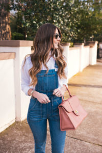 Vince Loafers, Madewell Overalls, Hello It's LOH, Lejla Hasanovic, J.Crew Button Up, Blush Loafers, Atlanta Blogger, Casual ootd
