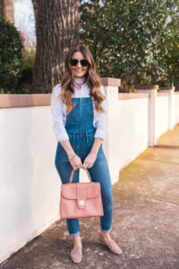 Vince Loafers, Madewell Overalls, Hello It's LOH, Lejla Hasanovic, J.Crew Button Up, Blush Loafers, Atlanta Blogger, Casual ootd