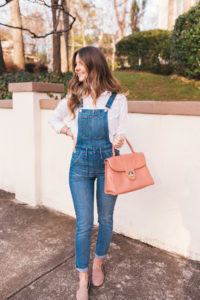 Vince Loafers, Madewell Overalls, Hello It's LOH, Lejla Hasanovic, J.Crew Button Up, Blush Loafers, Atlanta Blogger, Casual ootd