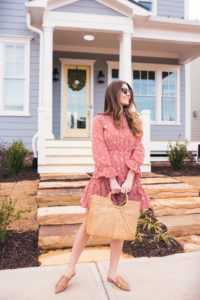 Saloni Dress, MatchesFashion, Schutz Slides, Sea and Grass Tote, hello its loh, @helloitsloh, Lejla Hasanovic, Spring Dresses, Shopbop, red dress, atlanta