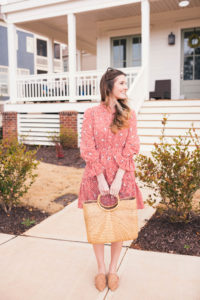 Saloni Dress, MatchesFashion, Schutz Slides, Sea and Grass Tote, hello its loh, @helloitsloh, Lejla Hasanovic, Spring Dresses, Shopbop, red dress, atlanta