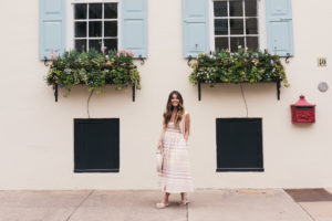 Striped Cotton Dress in Charleston, Hello It's LOH, Lejla Hasanovic, Arnel Hasanovic Photography, Cotton Dresses, Weekend Dresses, Mara Hoffman, Woven Round Bag, Summer Dresses, Spring Dresses, Easter Dresses
