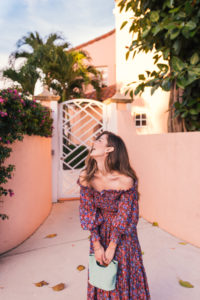 Hello It's LOH, Rebecca Taylor Off The Shoulder Dress, Palm Beach, Simon Miller Handbag, Lejla Hasanovic