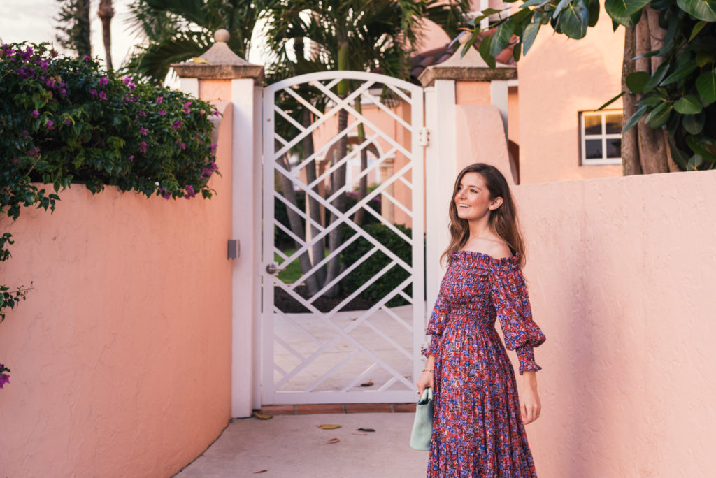 Hello It's LOH, Rebecca Taylor Off The Shoulder Dress, Palm Beach, Simon Miller Handbag, Lejla Hasanovic