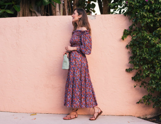 Hello It's LOH, Rebecca Taylor Off The Shoulder Dress, Palm Beach, Simon Miller Handbag, Lejla Hasanovic