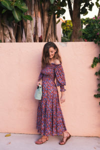 Hello It's LOH, Rebecca Taylor Off The Shoulder Dress, Palm Beach, Simon Miller Handbag, Lejla Hasanovic