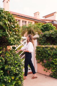 Hello It's LOH, How To Successfully dress for 4th of july, summer looks, j.crew linen pants, elizabeth and james wrap top, white summer top, leather sandals, cognac sandals, palm beach florida, real estate photography, arnel hasanovic photography, real estate